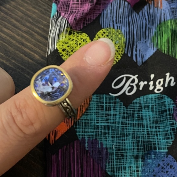 Brighton Venusian silver brushed gold  Lavender Blue Swarovski Crystals size 7 - Picture 3 of 6